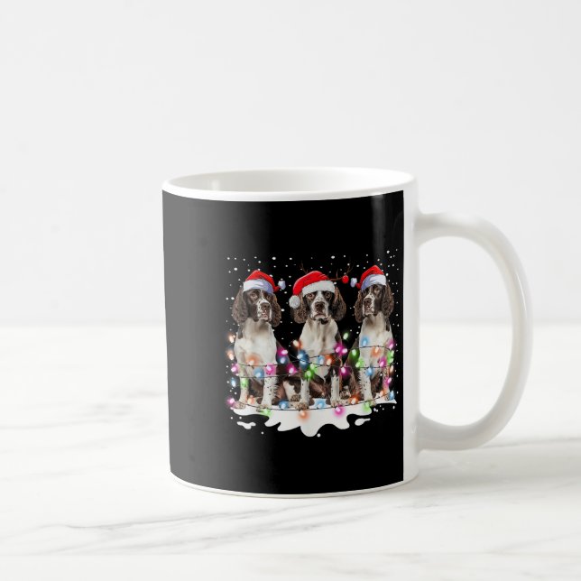 Cute English Springer Spaniel Dog Christmas Light  Coffee Mug (Right)