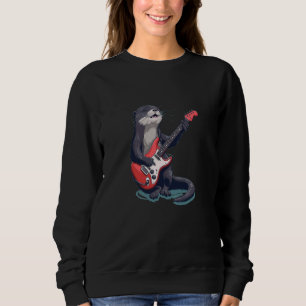 Cute enjoying Otter with Guitar Sweatshirt