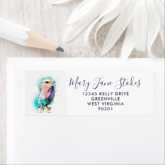 cute envelope RETURN ADDRESS watercolor bird  Label
