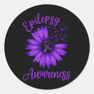 Cute Epilepsy Awareness Art For Men Women Epilepsy Classic Round Sticker