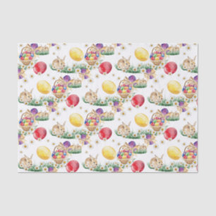 Cute Esater bunny basket pattern party tissue Paper
