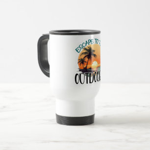 Cute Escape to the Outdoors Travel Sunset Coffee Travel Mug