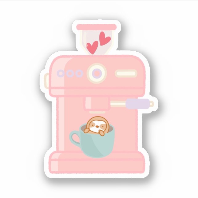 Cute Espresso Coffee Machine Sloth (Front)