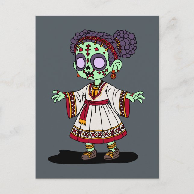Cute Ethiopian Zombie Postcard (Front)