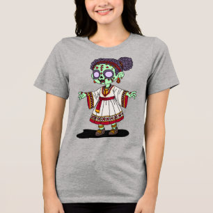 Cute Ethiopian Zombie Tri-Blend Shirt