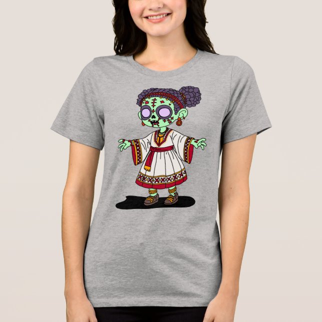 Cute Ethiopian Zombie Tri-Blend Shirt (Front)