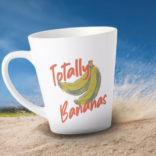 Cute European Summer Totally Bananas Risograph   Latte Mug