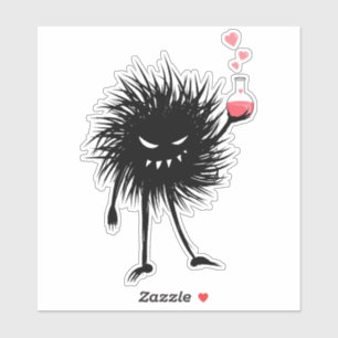 Cute evil character love chemistry Valentines Day