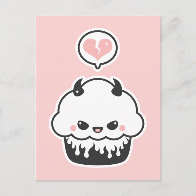 Cute Evil Cupcake Postcard (Front)