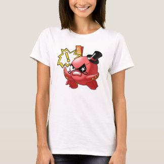 Cute Evil Red Octopus with Moustache and Eye Patch T-Shirt