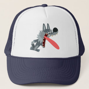 Cute Excited Cartoon Wolf Hat