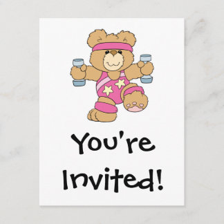 Cute Exercise Fitness bear Invitation