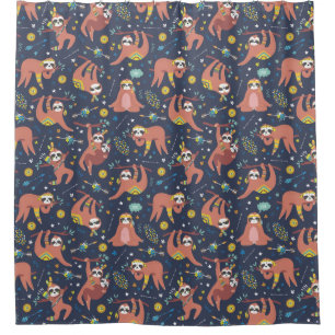 Cute Exotic Christmas Animals Shower Curtain