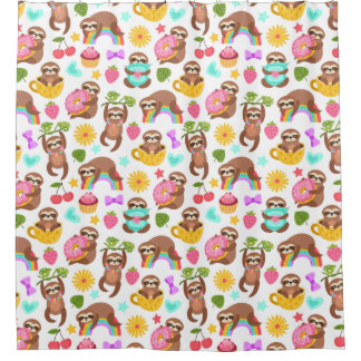 Cute Exotic Christmas Animals Shower Curtain