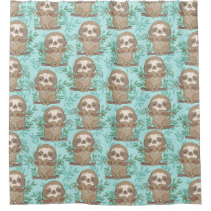 Cute Exotic Christmas Animals Shower Curtain