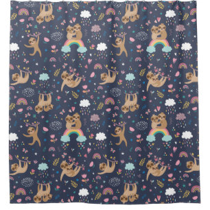 Cute Exotic Christmas Animals Shower Curtain