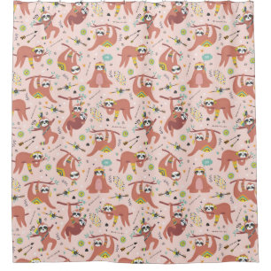 Cute Exotic Christmas Animals Shower Curtain