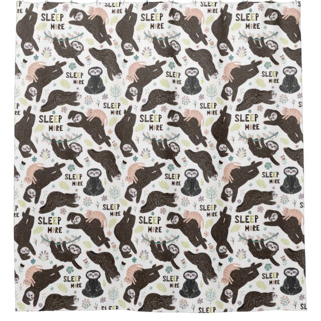 Cute Exotic Christmas Animals Shower Curtain (Front)