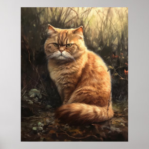 Cute Exotic Shorthair Cat Art Print Poster