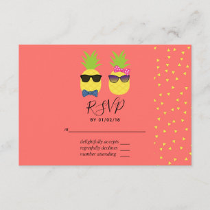 Cute exotic tropical summer Beach Wedding RSVP