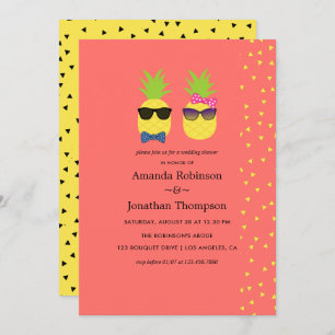 Cute exotic tropical summer Beach Wedding Shower Invitation