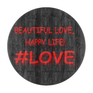 Cute Expression Design "BEAUTIFUL LOVE". Buy Now Cutting Board
