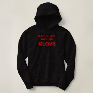 Cute Expression Design "BEAUTIFUL LOVE". Buy Now Hoodie