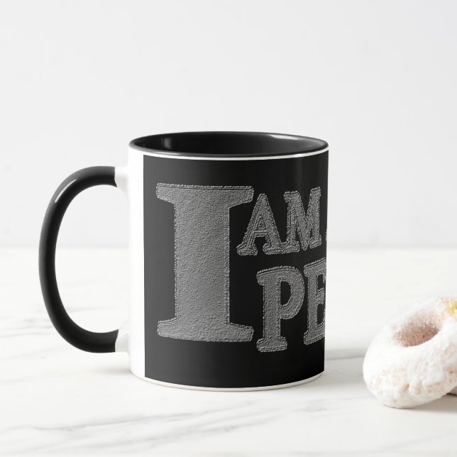 Cute Expression Design "GOOD PERSON". Buy Now Mug (With Donut)