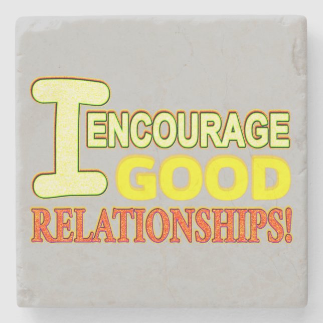 Cute Expression Design GOOD RELATIONSHIPS. Buy Now Stone Coaster (Front)