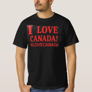Cute Expression Design "#ILOVECANADA". Buy Now T-Shirt