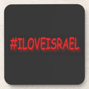 Cute Expression Design "#ILOVEISRAE". Buy Now Coaster