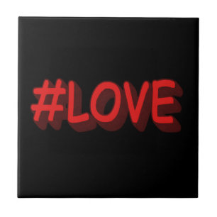 Cute Expression Design "#LOVE". Buy Now Ceramic Tile