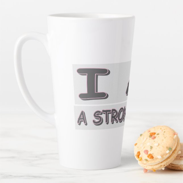 Cute Expression Design STRONG PERSON" Buy  Latte Mug (In Situ)