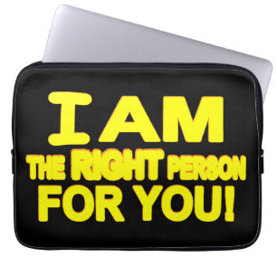 Cute Expression Design "The Right Person". Buy Now Laptop Sleeve