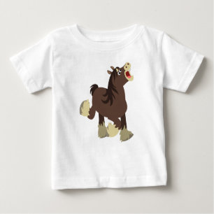 Cute Exuberant Cartoon Shire Horse Baby T-Shirt