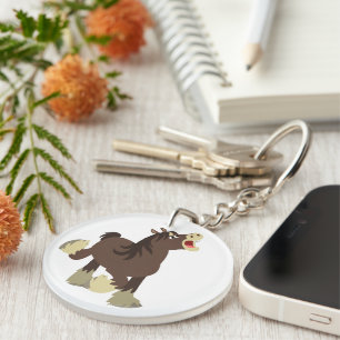 Cute Exuberant Cartoon Shire Horse Keychain