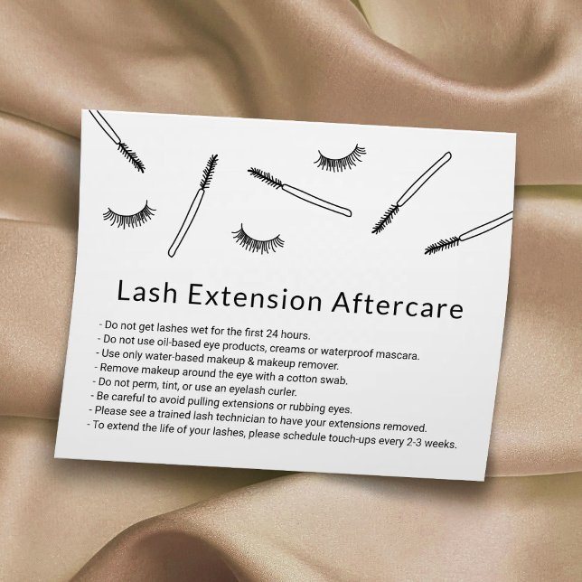 Cute Eyelash Extensions Makeup Artist Aftercare Flyer (Creator Uploaded)
