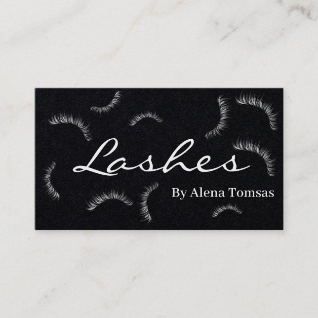 Cute Eyelash Extensions Makeup Artist Lash Bar Business Card (Front)