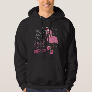 Cute Fa La La MINGO Candy Cane Christmas Flamingo Hoodie
