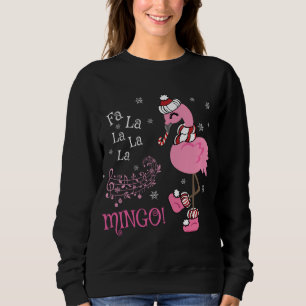 Cute Fa La La MINGO Candy Cane Christmas Flamingo Sweatshirt