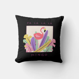 Cute Fa La La Mingo Christmas Falala Snow Flamingo Cushion