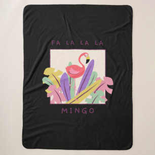 Cute Fa La La Mingo Christmas Falala Snow Flamingo Sherpa Blanket