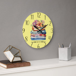 cute fabric addict add text sewing room large clock