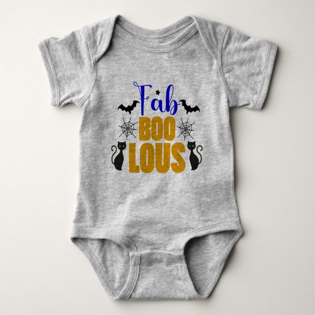 Cute FABULOUS Halloween Black Cat Baby Bodysuit (Front)