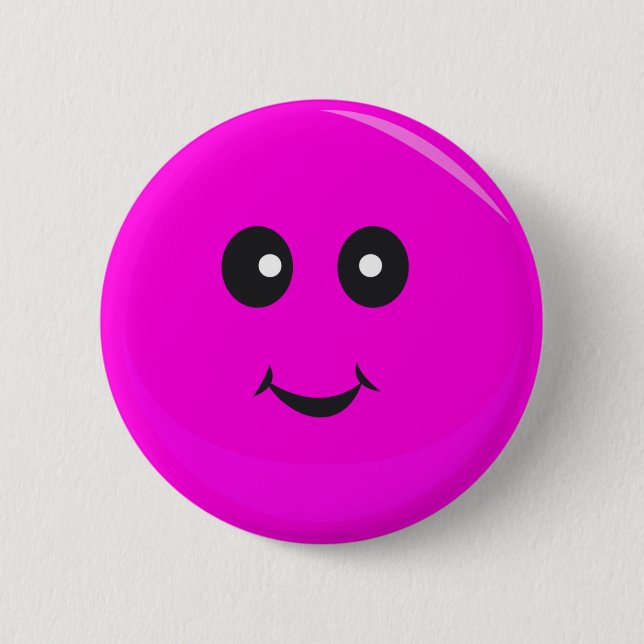 Cute Face 6 Cm Round Badge (Front)