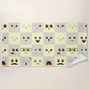 Cute face beach towel