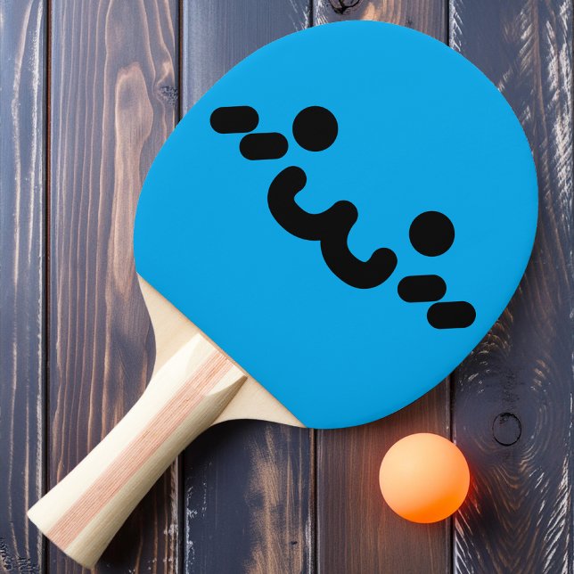 Cute Face Blue Ping Pong Paddle (Creator Uploaded)