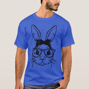 Cute Face Bunny Rabbit Glasses Women Girl Happy Ea T-Shirt