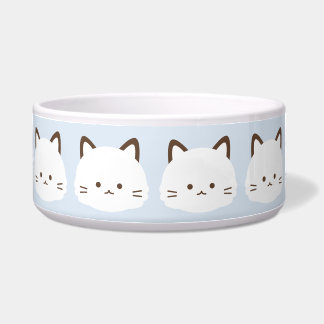 Cute face cat with pastel blue background
