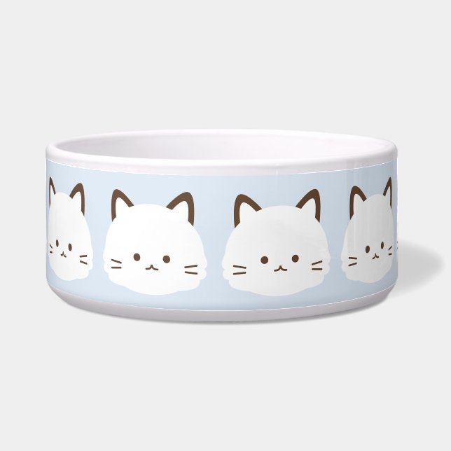 Cute face cat with pastel blue background (Front)